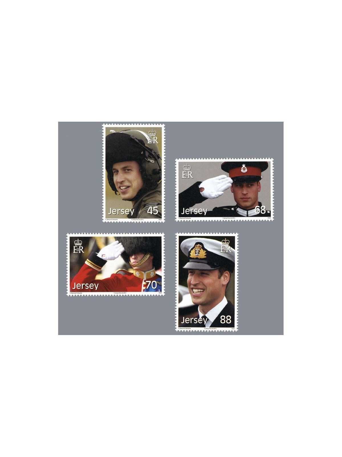 JERSEY 2012 Compleanno Principe William - 30th birthday Prince William 4v