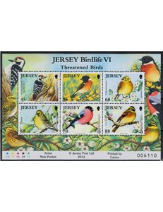 JERSEY 2012 Uccelli rari (6ª serie) BF MNH** - BF107