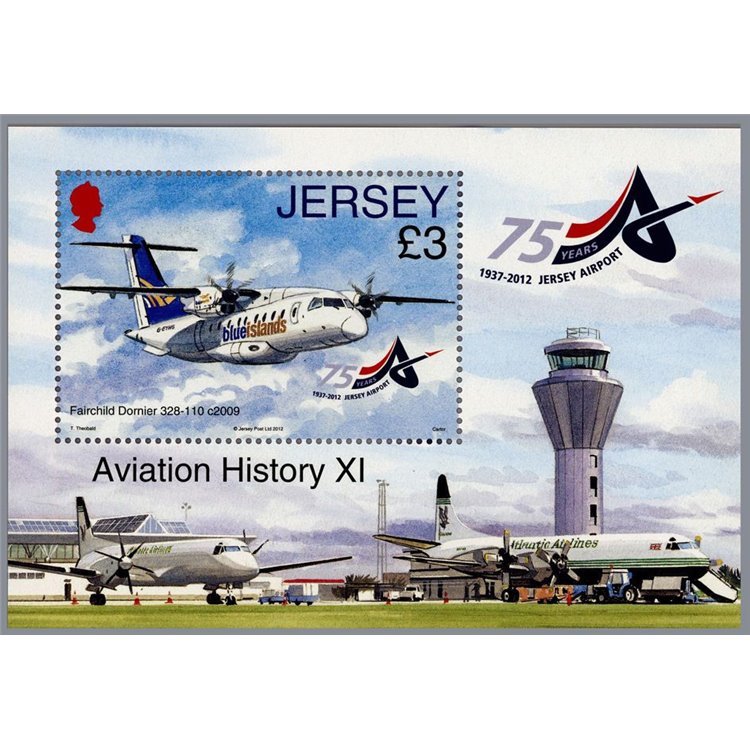 JERSEY 2012 History of aviation s/s MNH**