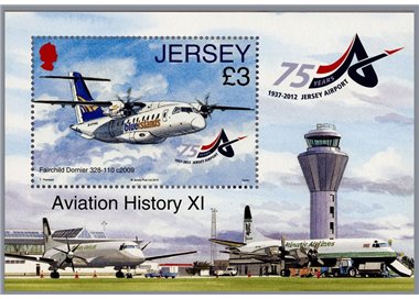 JERSEY 2012 History of aviation s/s MNH**