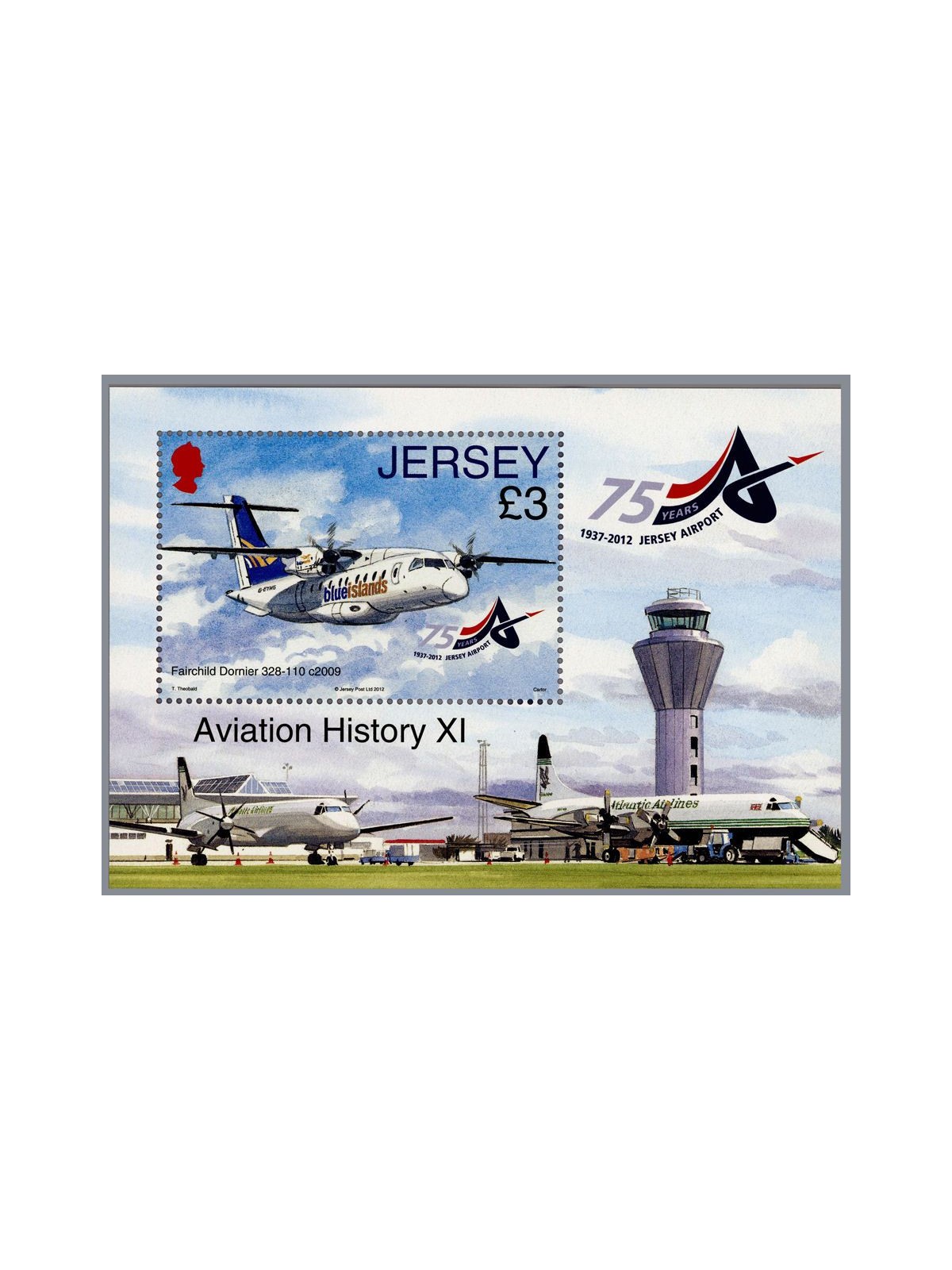 JERSEY 2012 History of aviation s/s MNH**