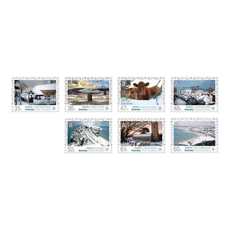 GUERNSEY 2011 Winter Landscape 7v MNH**