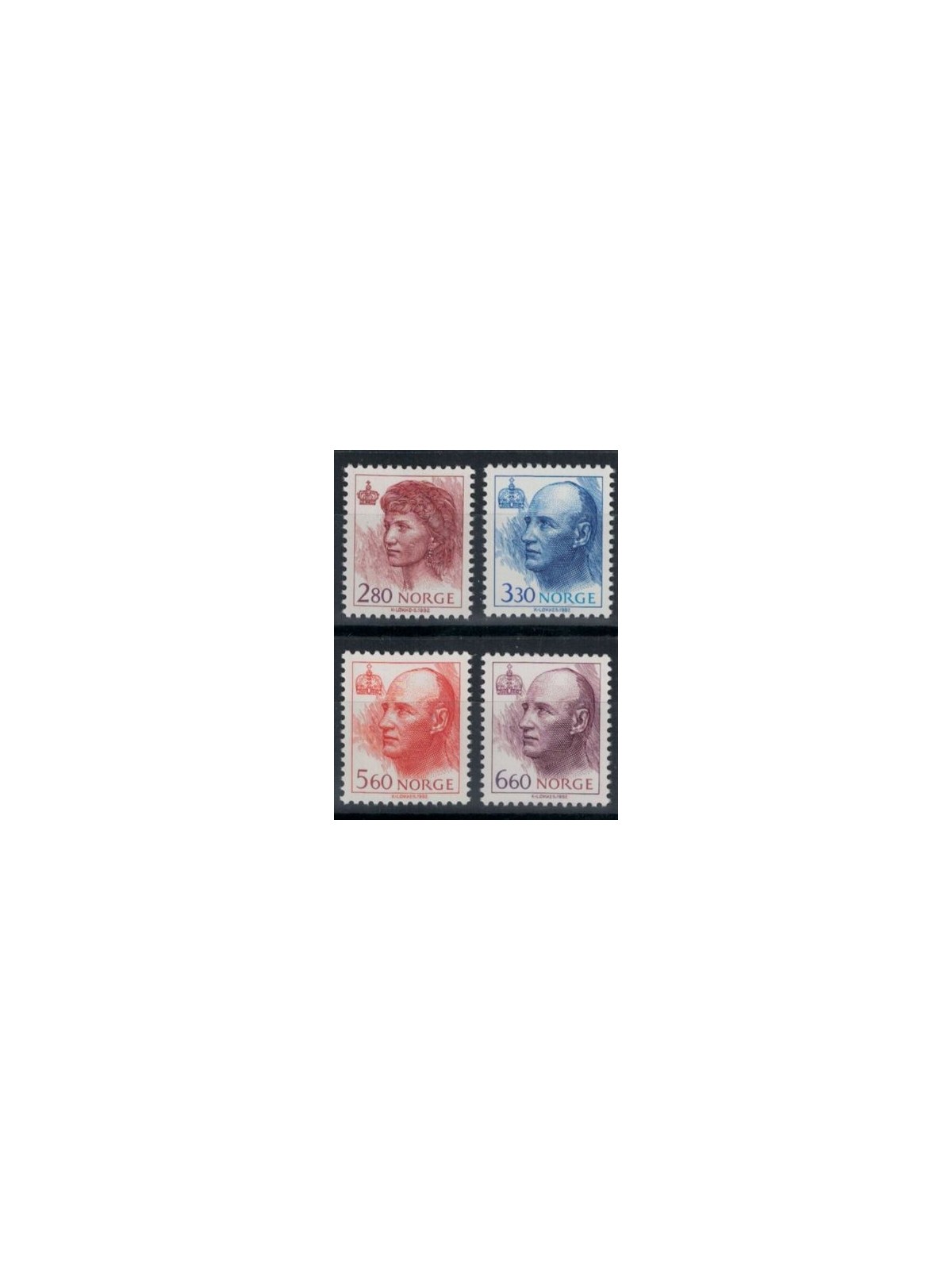 NORVEGIA 1992 Regina Sonja e Re Harald V 4v MNH**