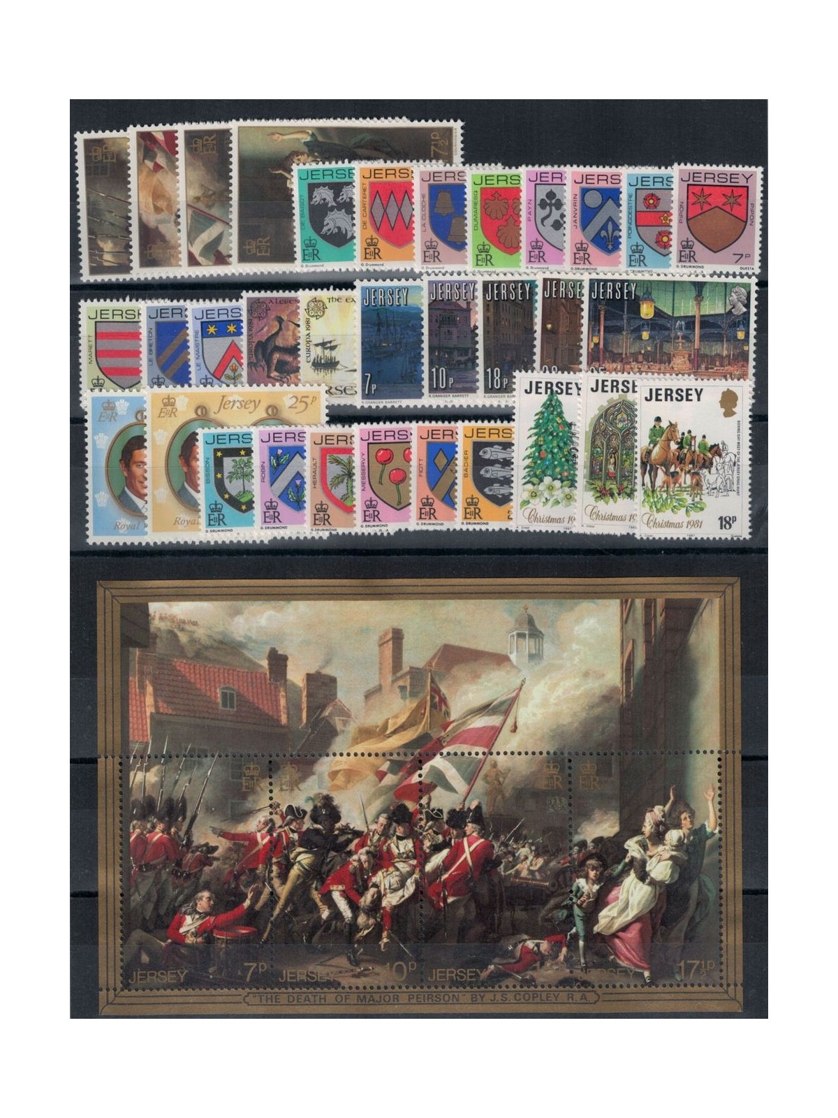 JERSEY 1981 Annata completa 35v + 1 BF MNH**