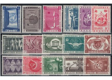 BELGIO 1958 Onu, Expo Bruxelles 16v MNH**