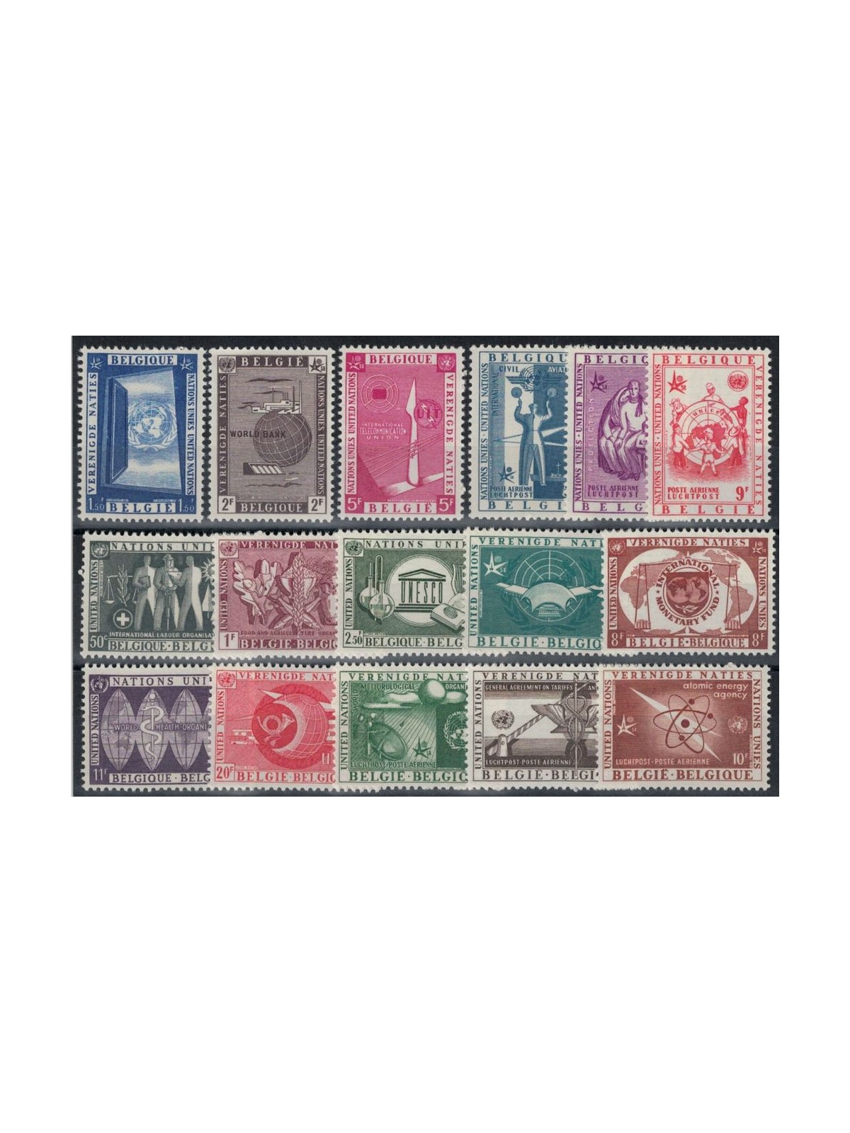 BELGIUM 1958 UN, Expo Brussels 16v MNH**