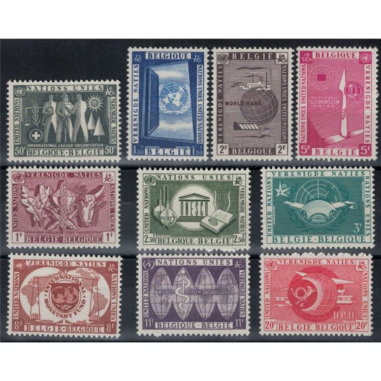 BELGIUM 1958 UN, Expo Brussels 10v MNH**