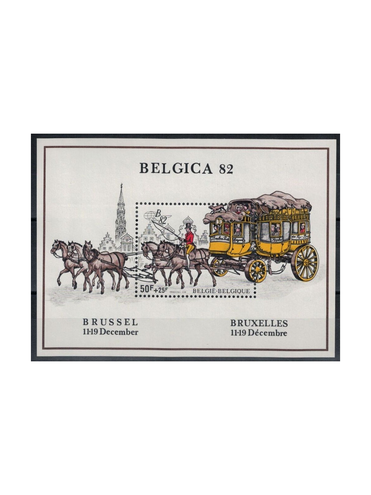 BELGIO 1982 Belgica 82, esposizione filatelica 1 BF MNH**