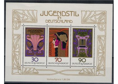 GERMANY BRD 1977 Art Nouveau in Germany 1 s/s MNH**