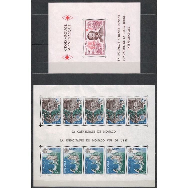 MONACO 1978 Annata completa 53v + 2 BF MNH**