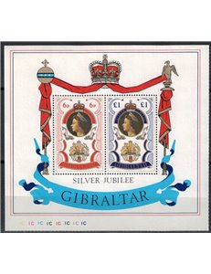 GIBILTERRA 1977 25° anniversario del regno di Elisabetta II 1 BF MNH**