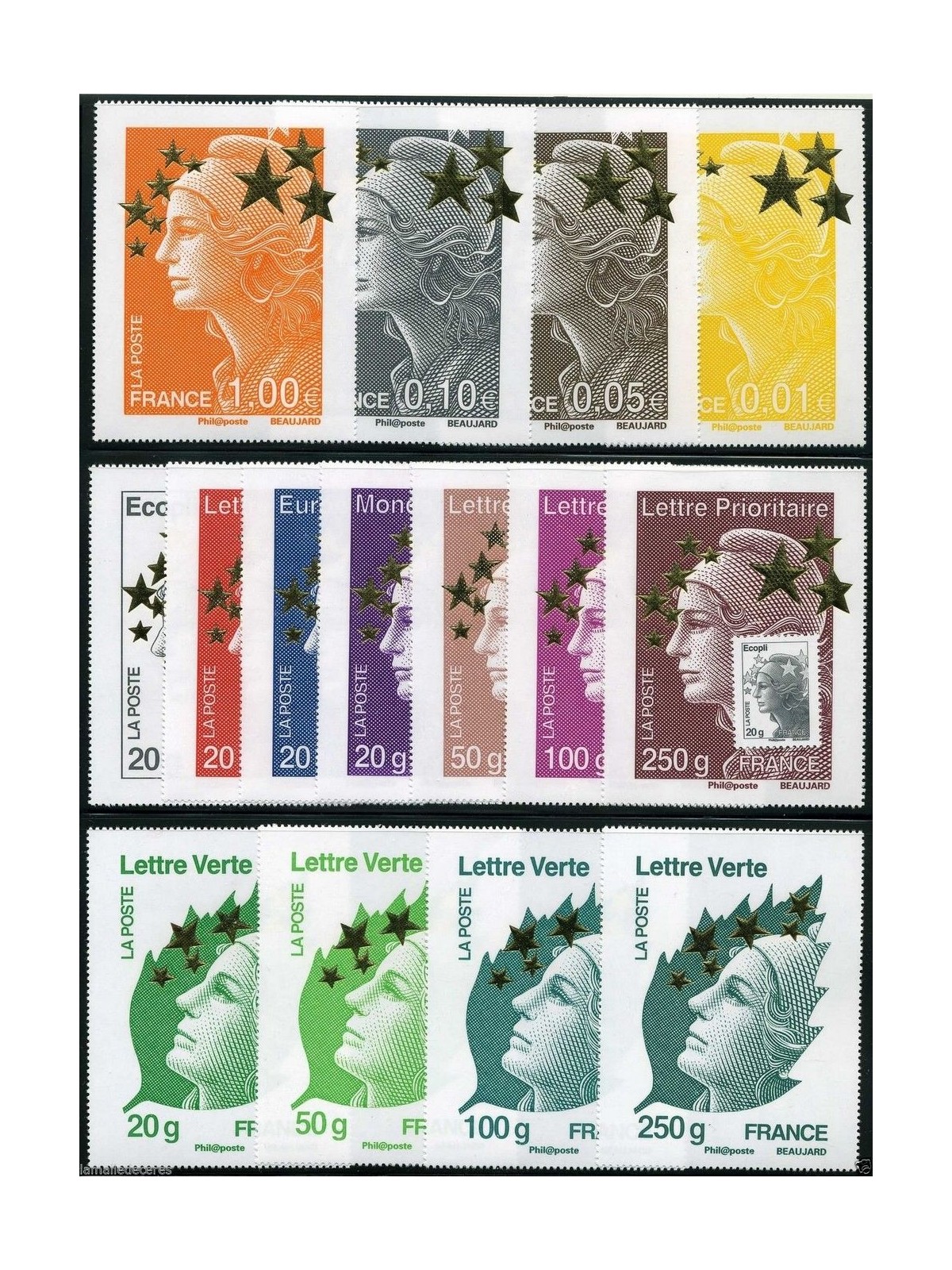 FRANCE 2012 Maxi Marianne de Beaujard ‘Etoile d'Or’ 15v MNH**