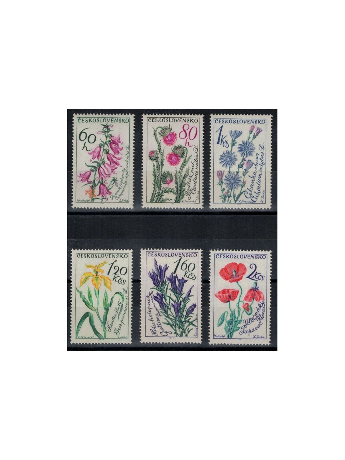 CZECHOSLOVAKIA 1964 Flowers 6v MNH**