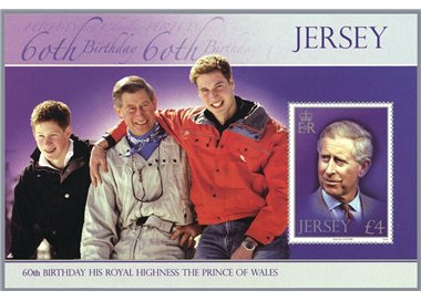 JERSEY 2008 Compleanno del Principe Carlo BF MNH**