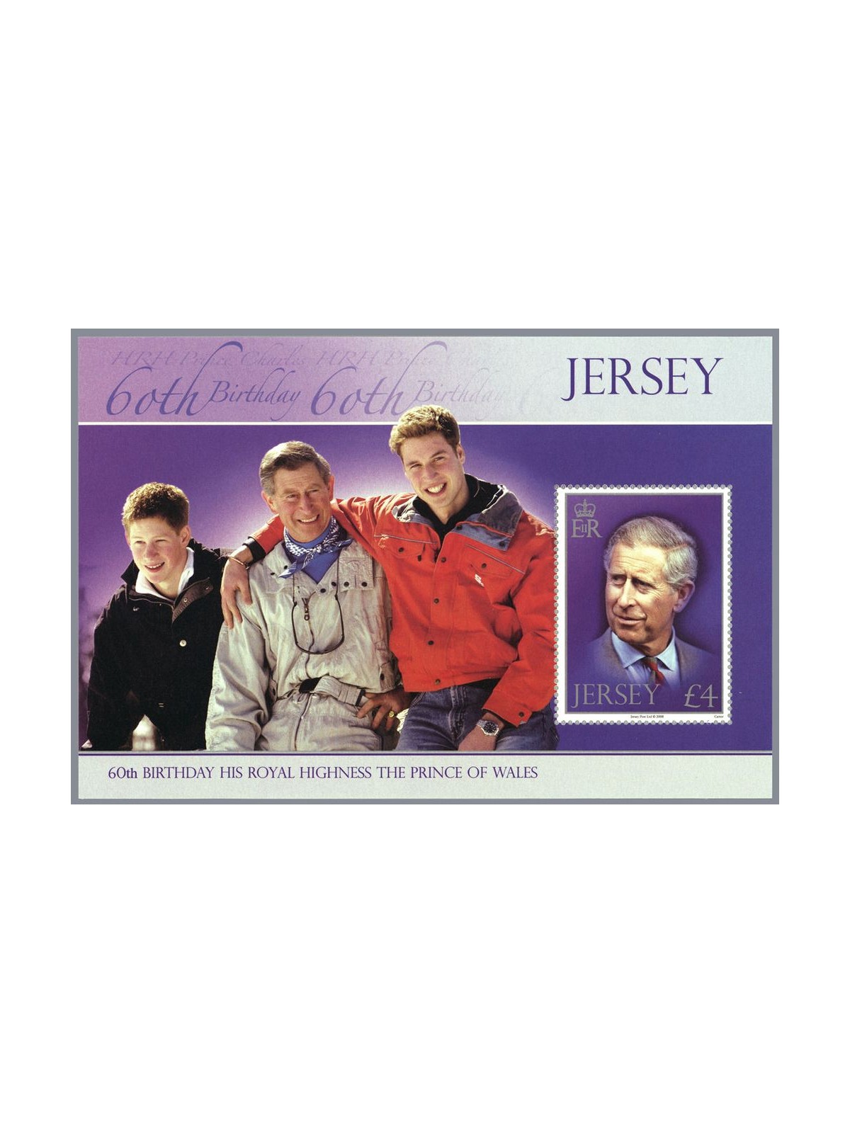 JERSEY 2008 Compleanno del Principe Carlo BF MNH**
