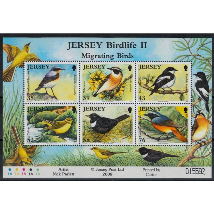 JERSEY 2008 Uccelli migratori (2ª serie) BF MNH** - BF78