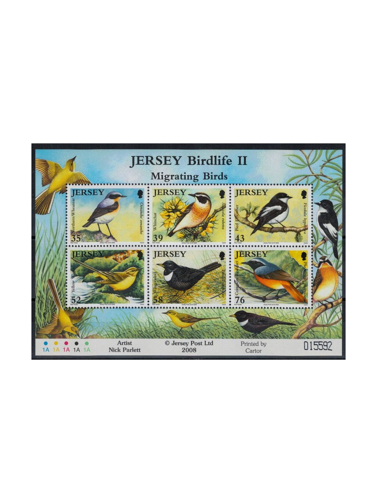 JERSEY 2008 Uccelli migratori (2ª serie) BF MNH** - BF78