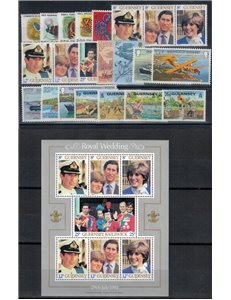 GUERNSEY 1981 Complete Year 23v + 1 s/s MNH**