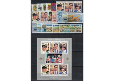 GUERNSEY 1981 Annata completa 23v + 1 BF MNH**