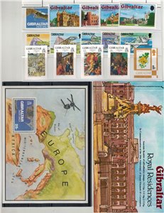 GIBRALTAR 1978 Complete Year 15v + 1 s/s + 1 booklet MNH**