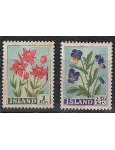 ICELAND 1958 Ordinary set, flowers 2v MNH**