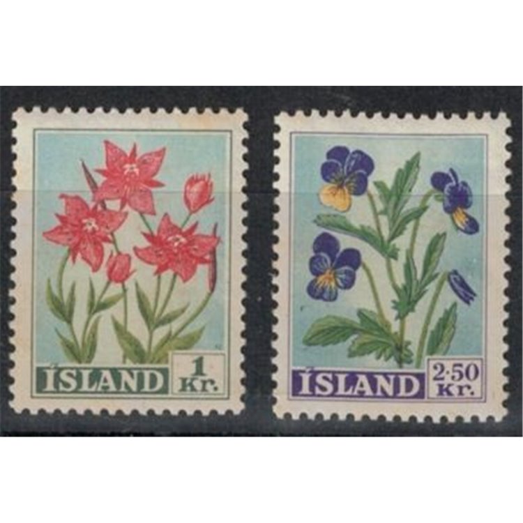 ICELAND 1958 Ordinary set, flowers 2v MNH**