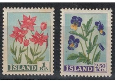 ISLANDA 1958 Serie ordinaria, fiori 2v MNH**