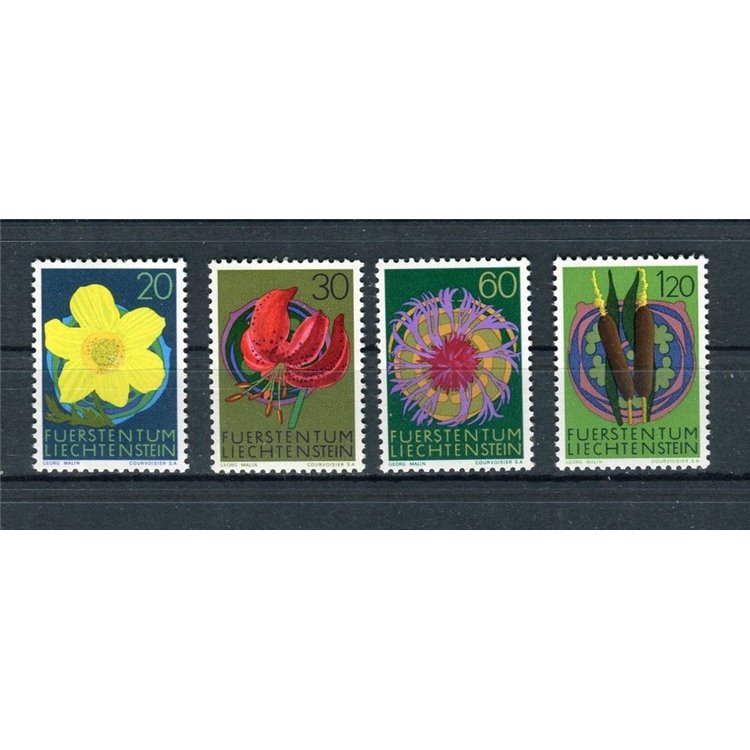LIECHTENSTEIN 1972 Fiori, 2ª serie 4v MNH**