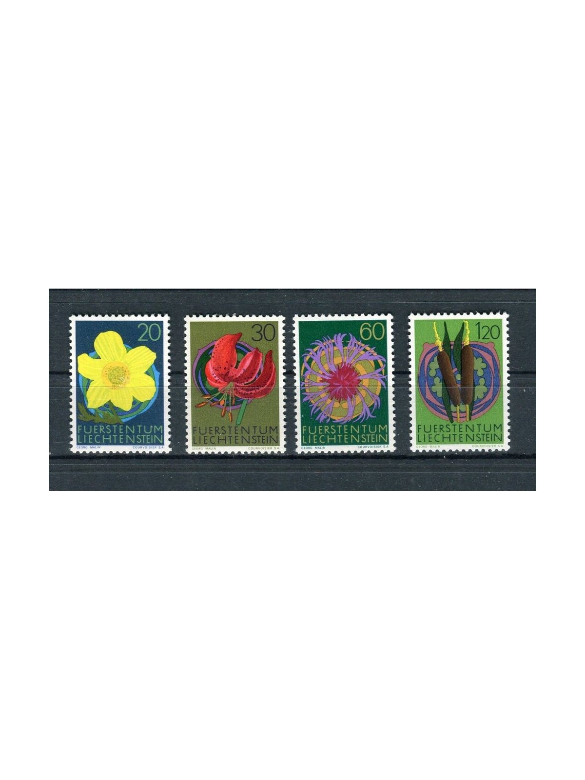 LIECHTENSTEIN 1972 Fiori, 2ª serie 4v MNH**
