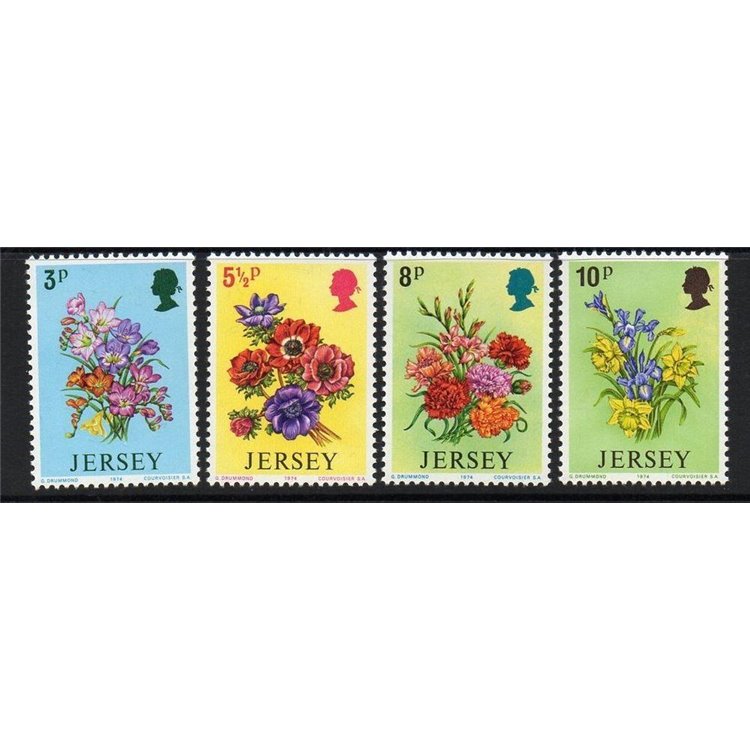 JERSEY 1974 Flowers 4v MNH**