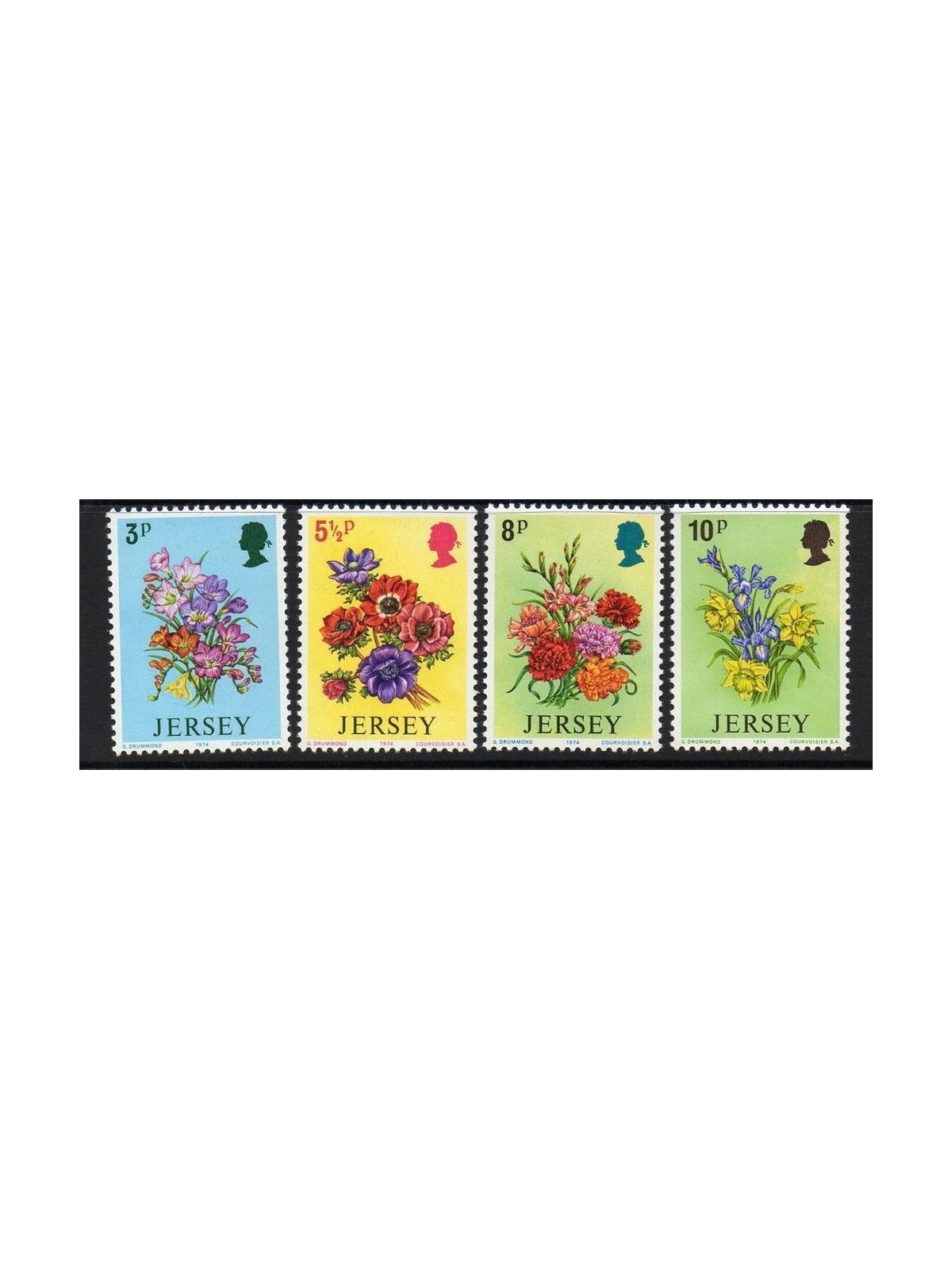 JERSEY 1974 Flowers 4v MNH**