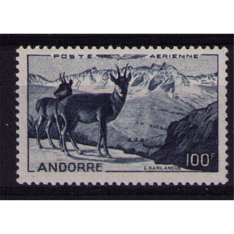 ANDORRA FRANCESE 1950 Paesaggio, posta aerea 1v MNH**
