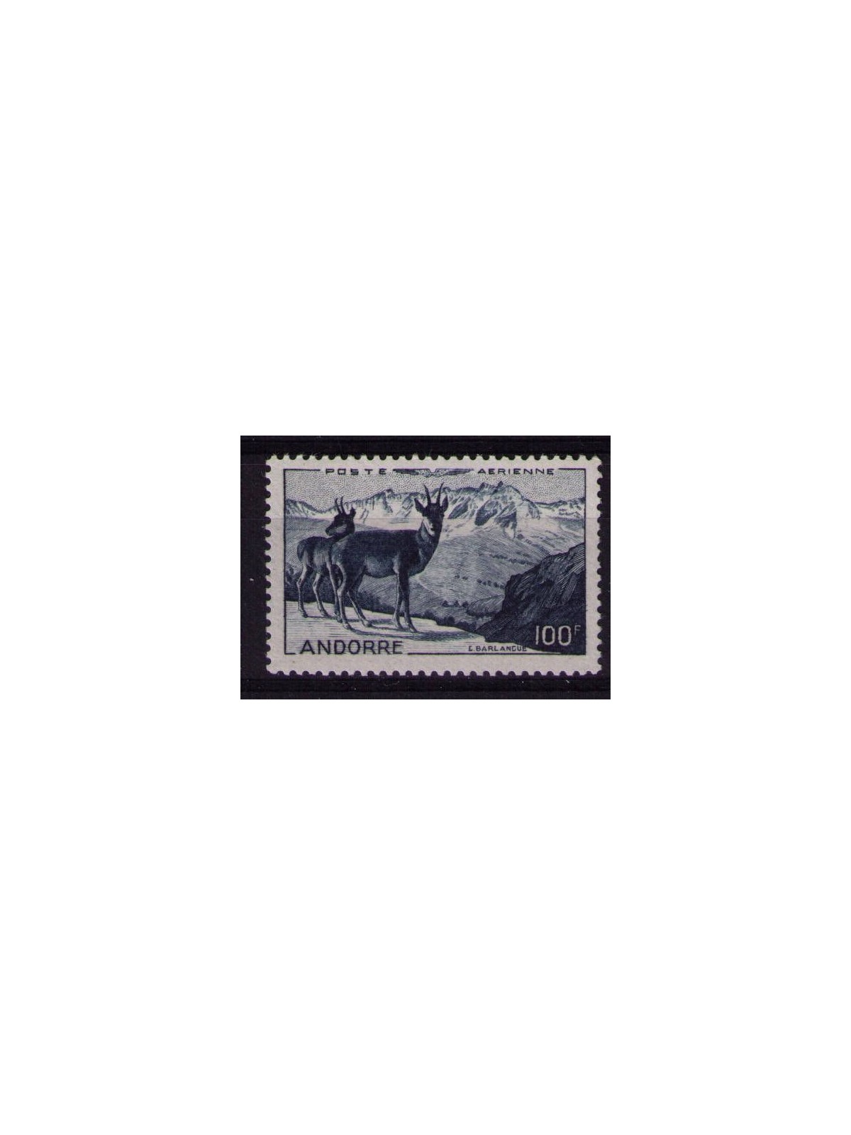 ANDORRA FRENCH 1950 Landscape, airmail 1v MNH**