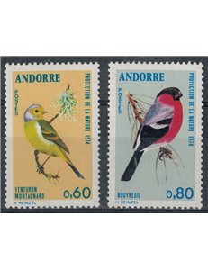 ANDORRA FRANCESE 1974 Salvaguardia della natura, uccelli 2v MNH**