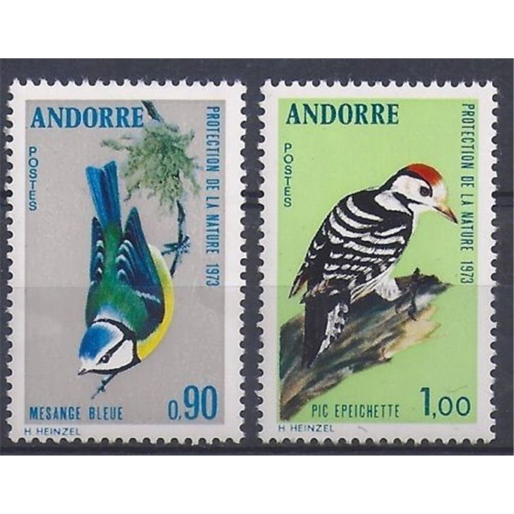 ANDORRA FRENCH 1973 Nature Conservation, Birds 2v MNH**
