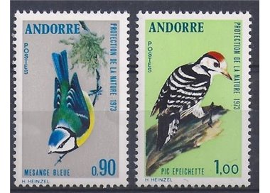ANDORRA FRENCH 1973 Nature Conservation, Birds 2v MNH**