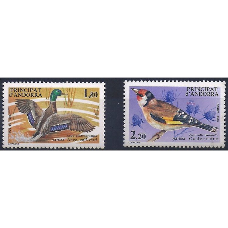 ANDORRA FRENCH 1985 Nature conservation, birds 2v MNH**