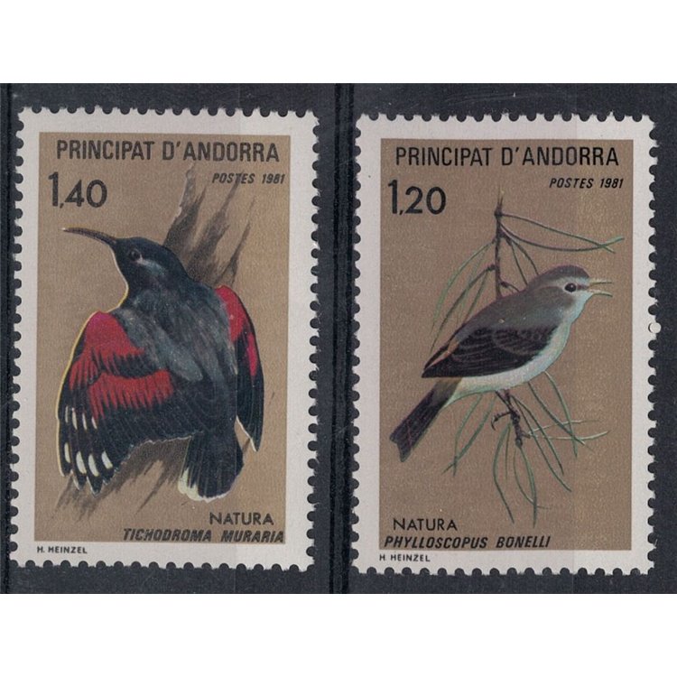 ANDORRA FRANCESE 1981 Salvaguardia della natura, uccelli 2v MNH**