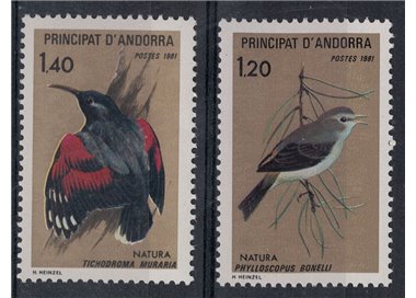 ANDORRA FRANCESE 1981 Salvaguardia della natura, uccelli 2v MNH**