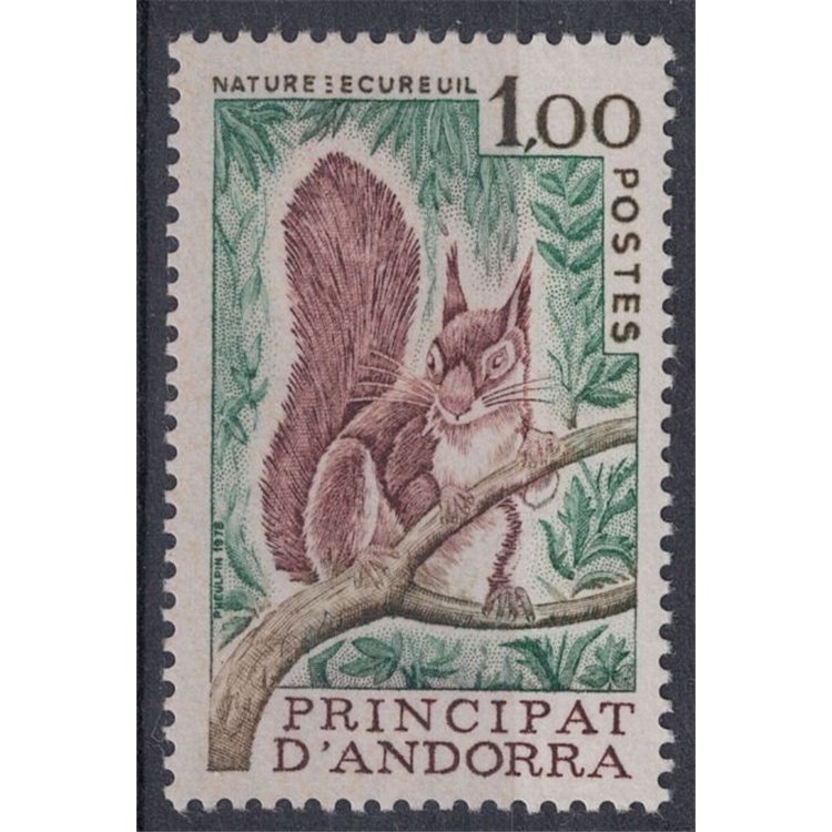 ANDORRA FRENCH 1978 Nature conservation, squirrel 1v MNH**