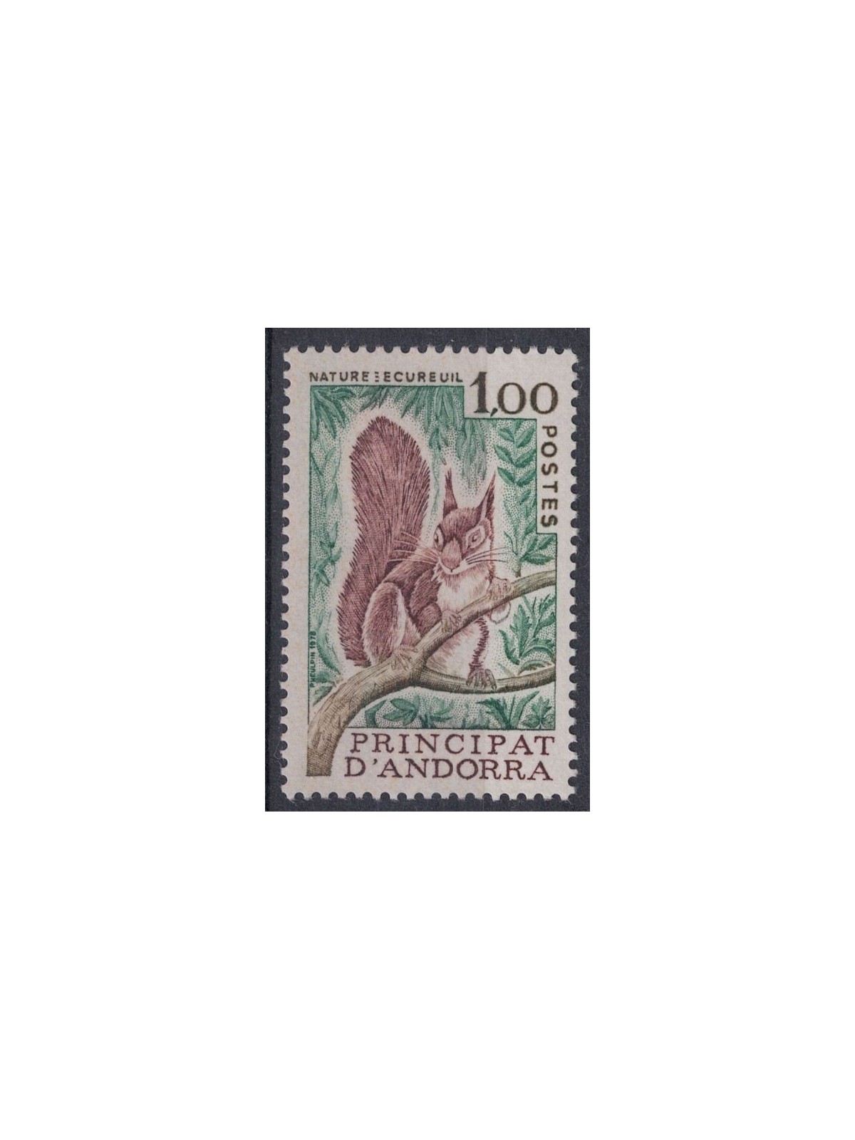 ANDORRA FRANCESE 1978 Salvaguardia della natura, scoiattolo 1v MNH**