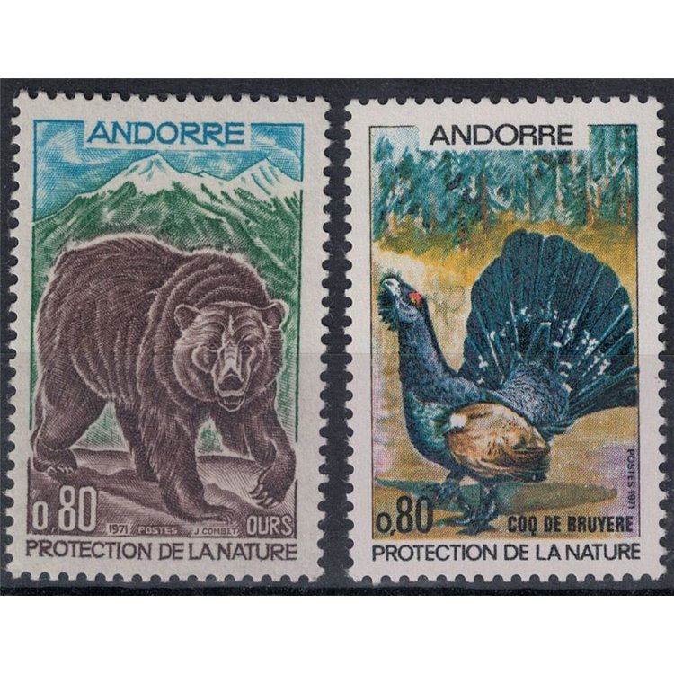 ANDORRA FRENCH 1971 Nature Conservation 2v MNH**