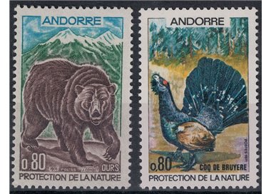 ANDORRA FRANCESE 1971 Salvaguardia della natura 2v MNH**