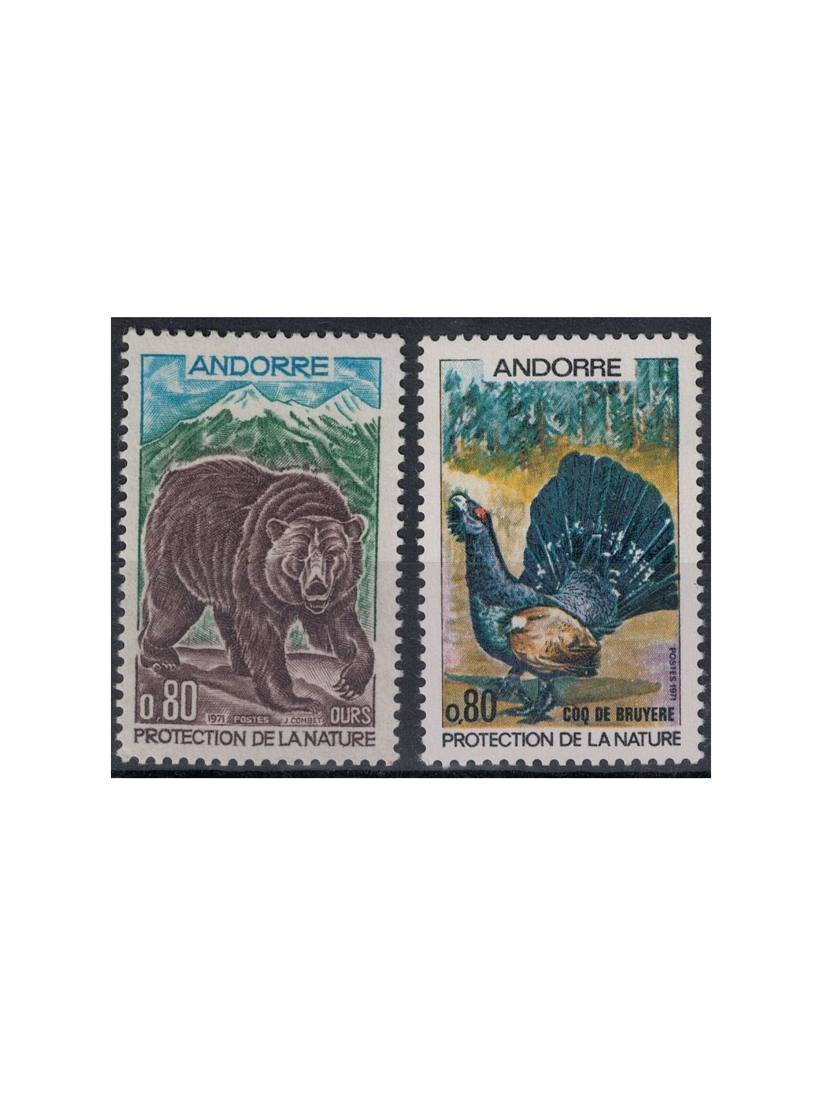 ANDORRA FRANCESE 1971 Salvaguardia della natura 2v MNH**