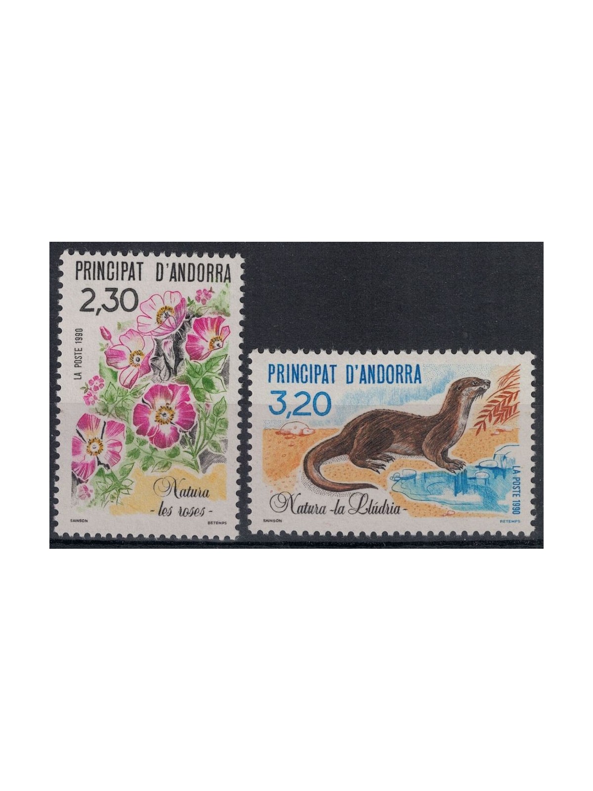 ANDORRA FRENCH 1990 Conservation of nature, fauna and flora 2v MNH**
