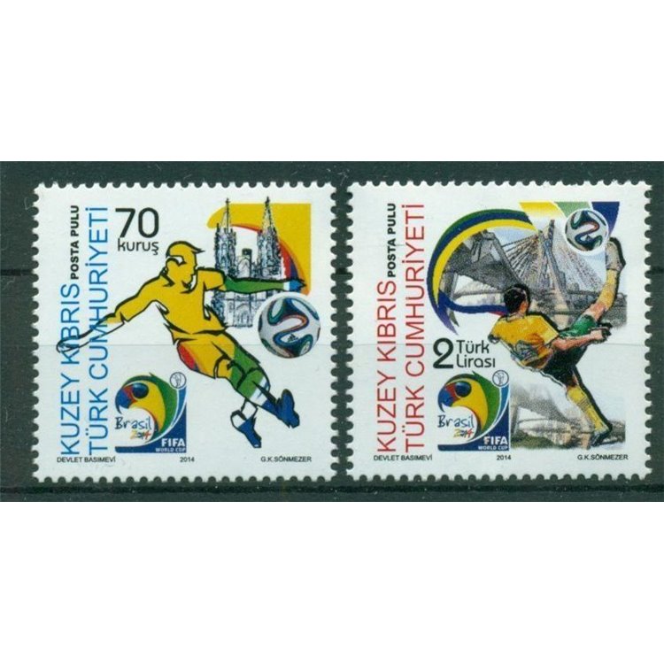 NORTHERN CYPRUS 2014 FIFA World Cup 2v MNH**
