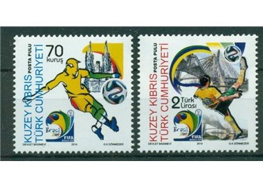 NORTHERN CYPRUS 2014 FIFA World Cup 2v MNH**
