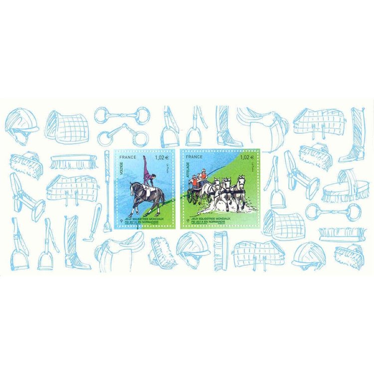 FRANCIA 2014 Sport equestri (Souvenir Filatelico)