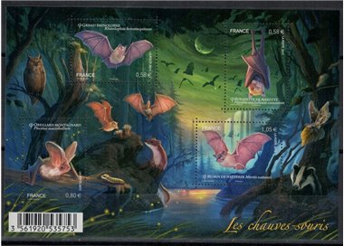 FRANCIA 2013 Pipistrelli 1 BF MNH**