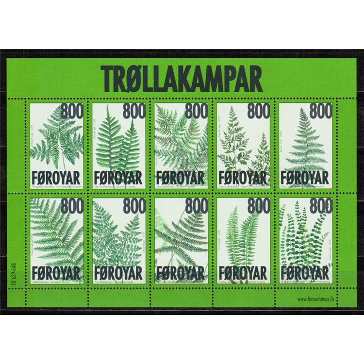 FAEROER 2008 Flora, Felci 1 BF MNH**